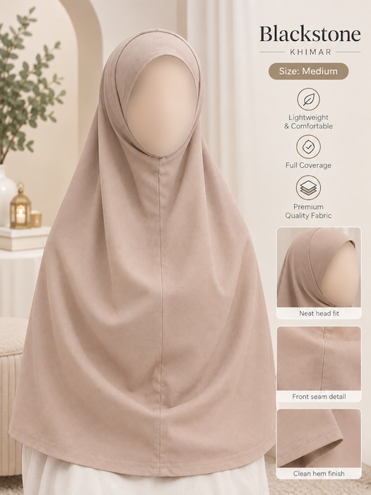 Yusra: Premium Hijab Jersey Turlu Nude (Medium)