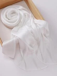 Crinkle Satin Muna Scarf White