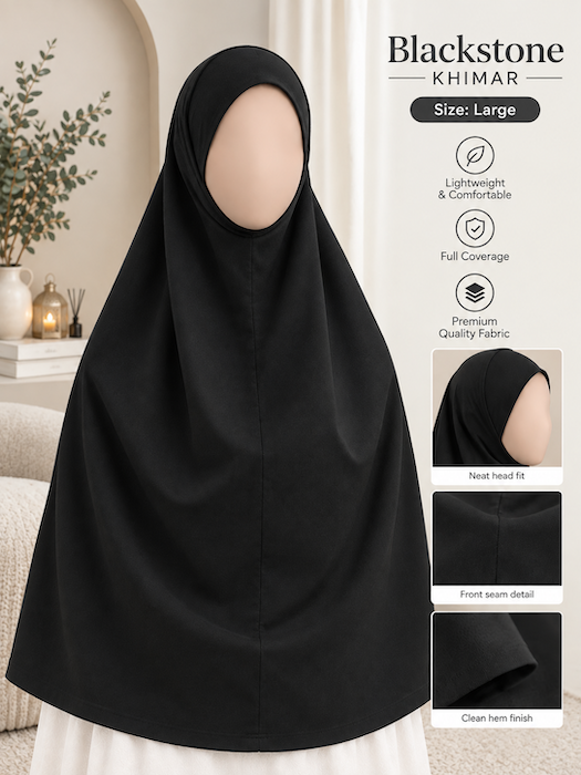 Large: Premium Khimar Jersey Black