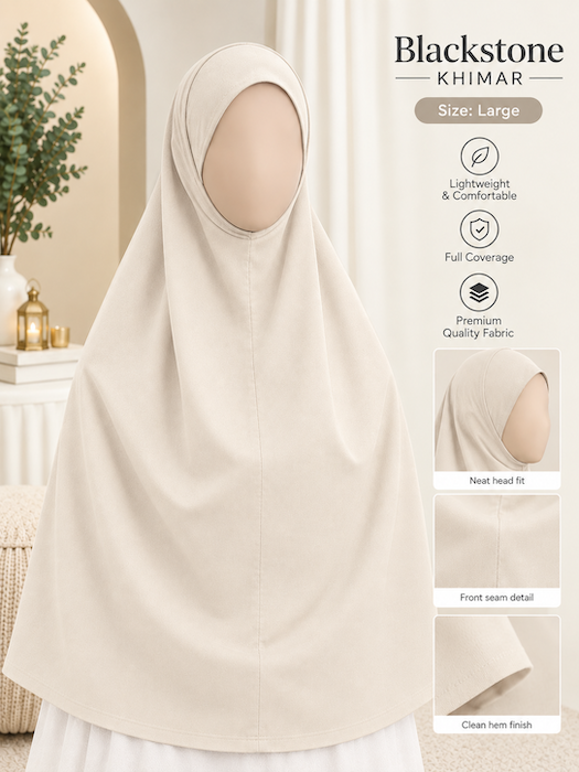 Large: Premium Khimar Jersey Cream