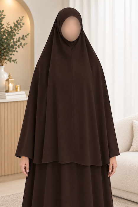 5XL: Khimar Niqab Brown