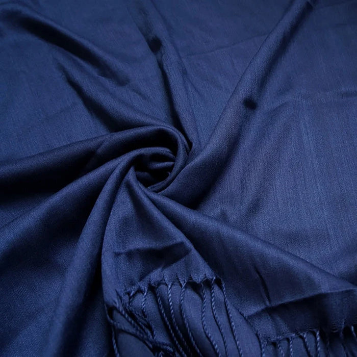 Plain Pashmina Scarf Navy
