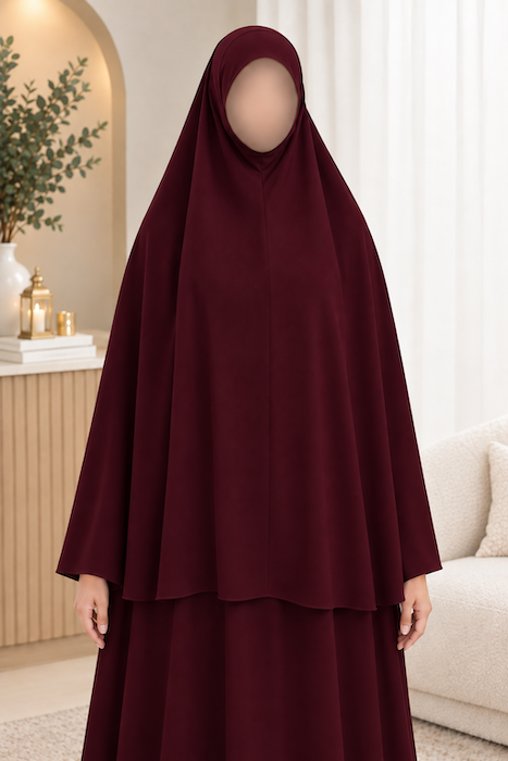 5XL: Khimar Niqab Burgundy