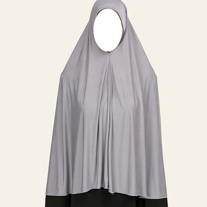 Yusra: Niqab Hijab Khimar Light Grey (5XL)