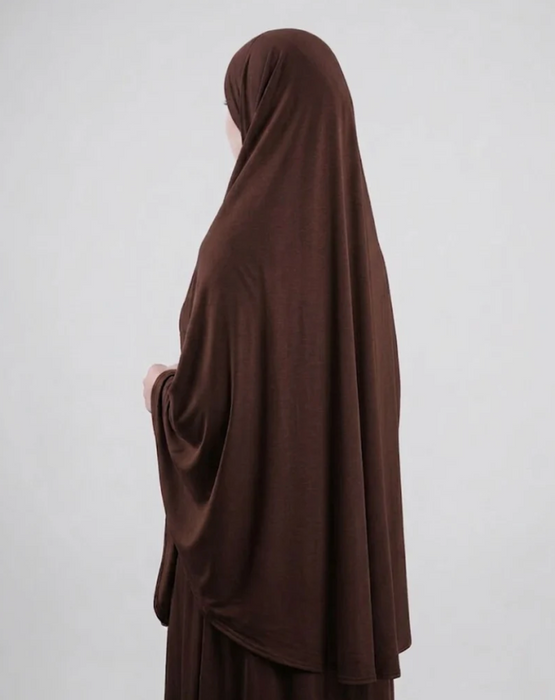 Yusra: Niqab Hijab Khimar Brown (7XL)