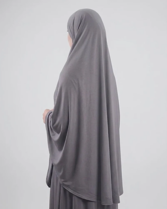 Yusra: Lycra Niqab Hijab Light Grey (7XL)