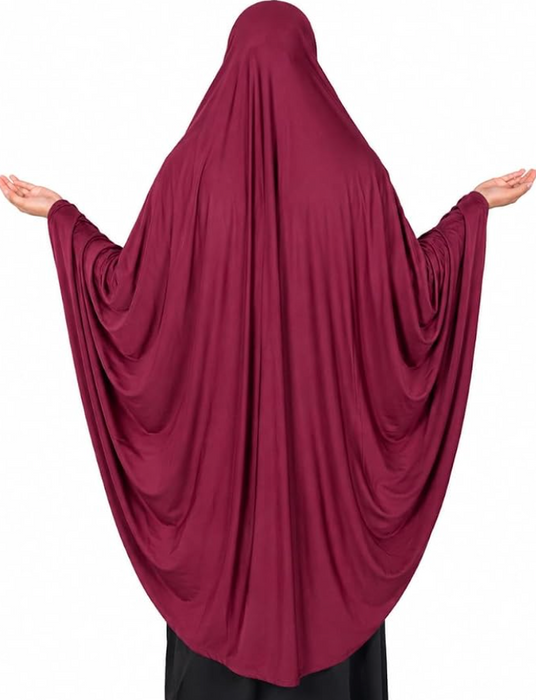 Yusra: Niqab Hijab Khimar Burgundy (7XL)