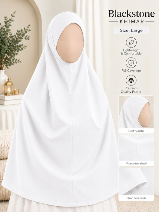 Large: Premium Khimar Jersey White
