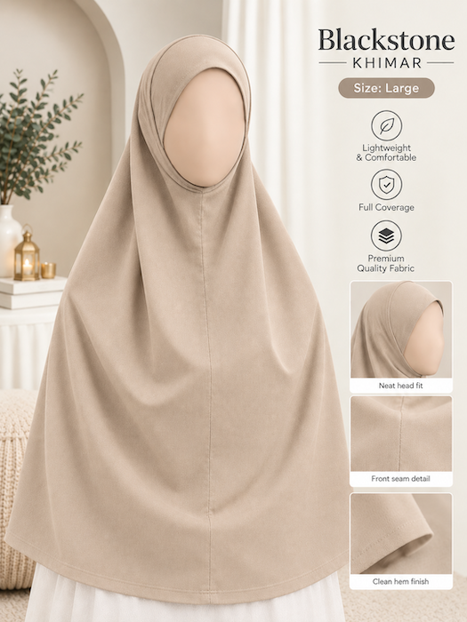 Large: Premium Khimar Jersey Beige