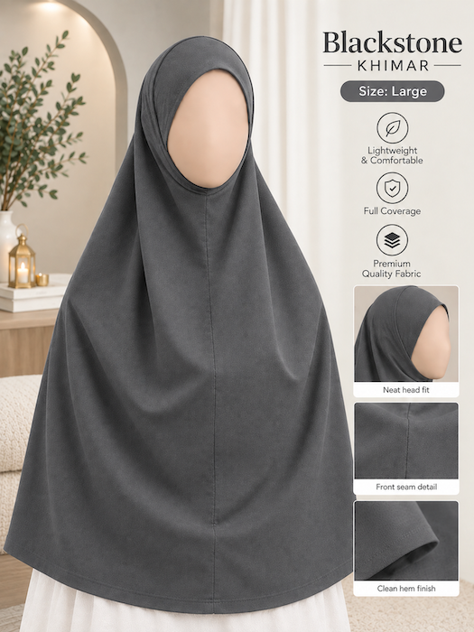 Large: Premium Khimar Jersey Dark Grey