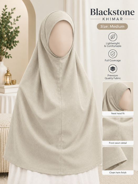 Yusra: Premium Hijab Jersey Turlu Cream (Medium)