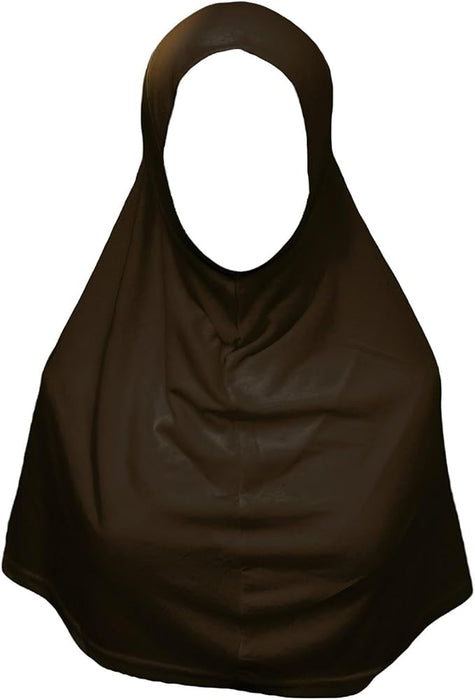 Yusra: Premium Hijab Jersey Turlu Dark Brown (S)