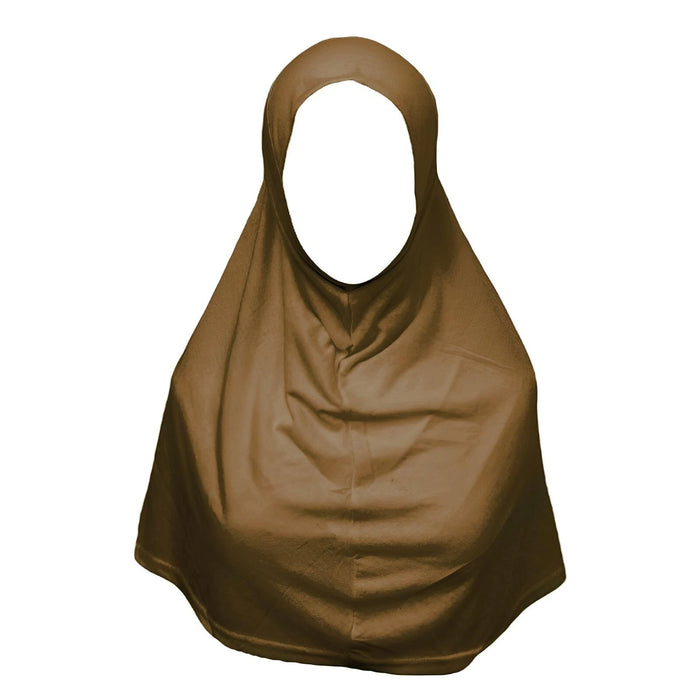 Yusra: Premium Hijab Jersey Turlu Coffee (S)
