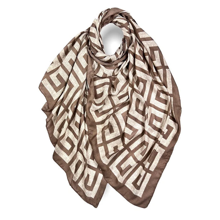 Maze Scarf Brown
