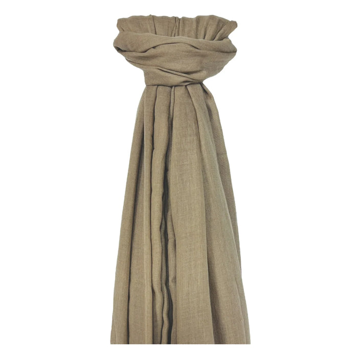 Big Plain Cotton Scarf Dark-Beige
