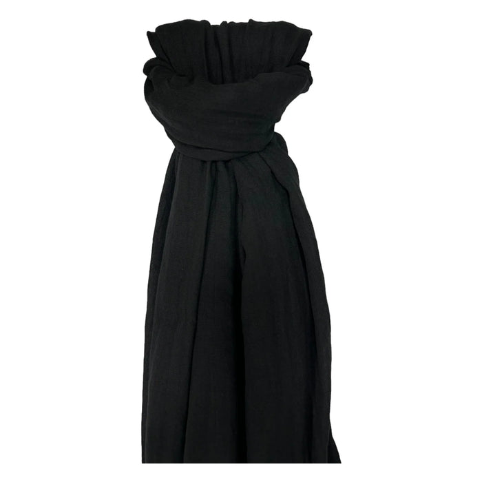 Big Plain Cotton Scarf Black
