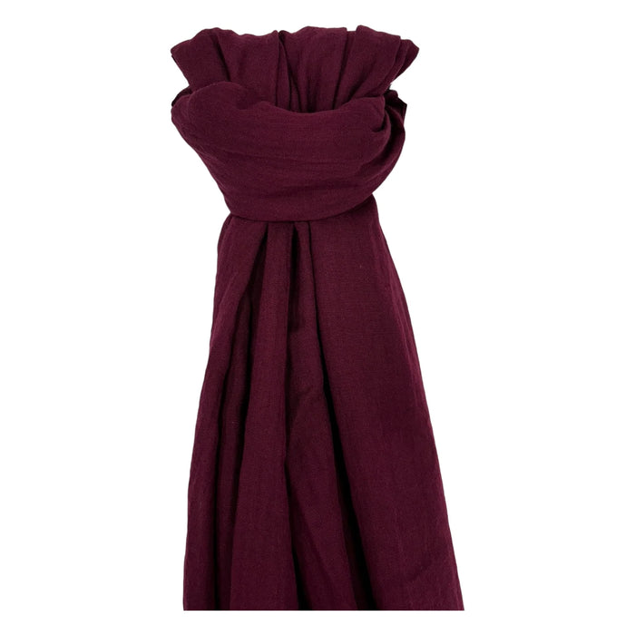 Big Plain Cotton Scarf Burgundy
