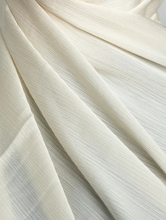Crinkle Satin Muna Scarf Ivory
