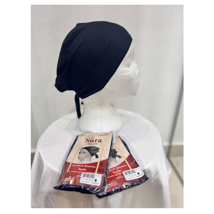 Premium Tie-Back Bonnet (Black)