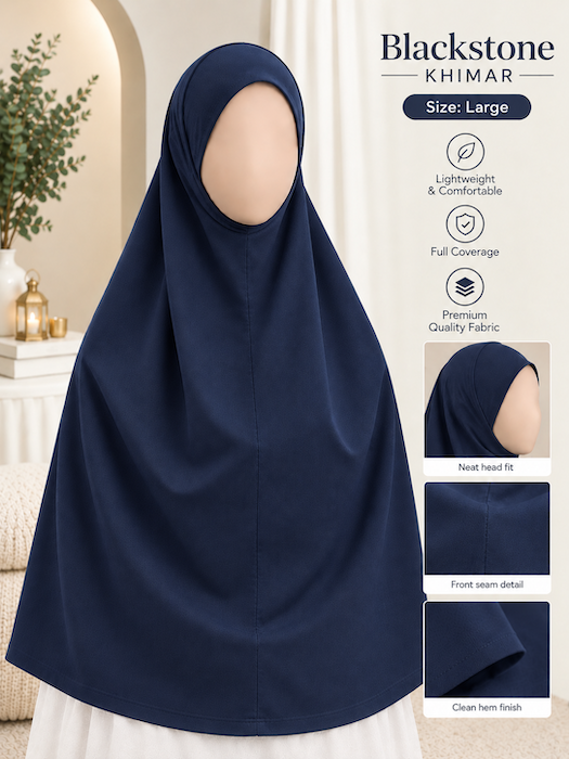 Large: Premium Khimar Jersey Navy