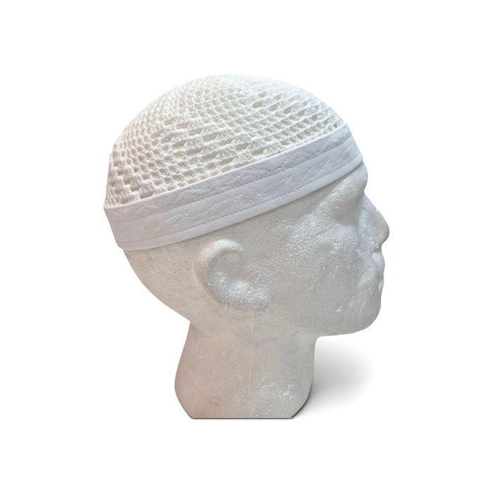 Crochet Egyptian Net Prayer Hat - White