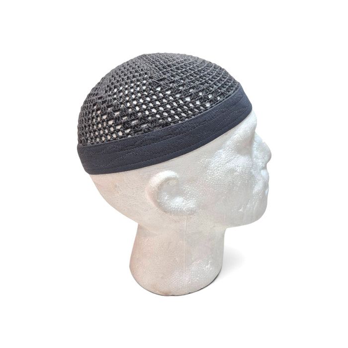 Crochet Egyptian Net Prayer Hat - Grey