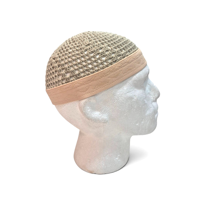 Crochet Egyptian Net Prayer Hat - Beige