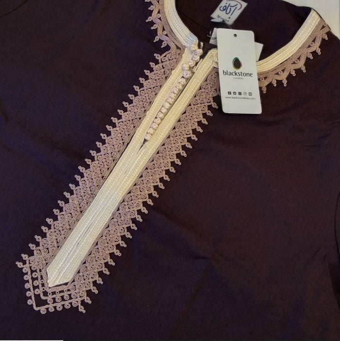 Ikaf - Short Sleeve Moroccan Thobe - Purple
