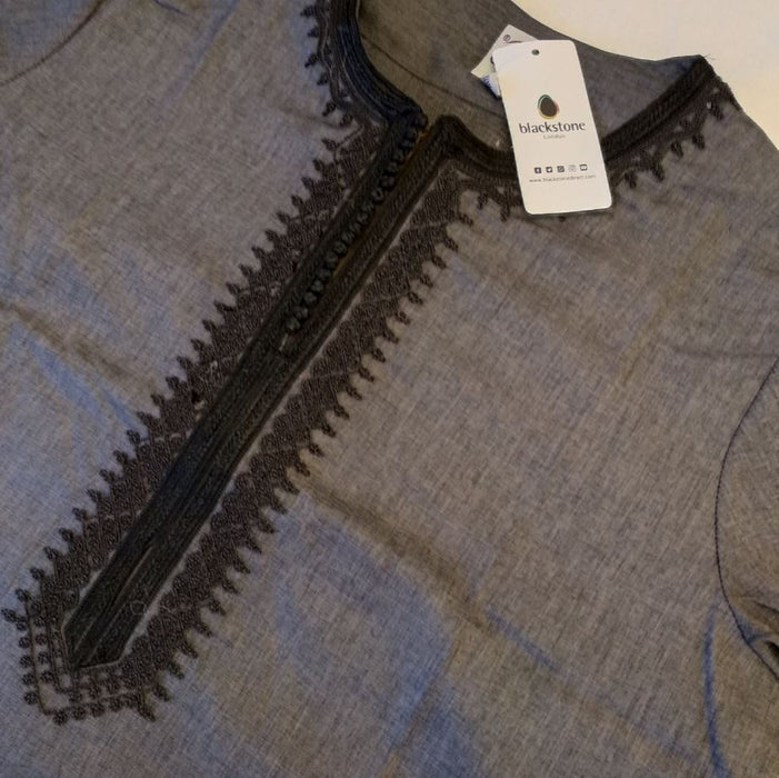 Ikaf - Short Sleeve Moroccan Thobe - Grey
