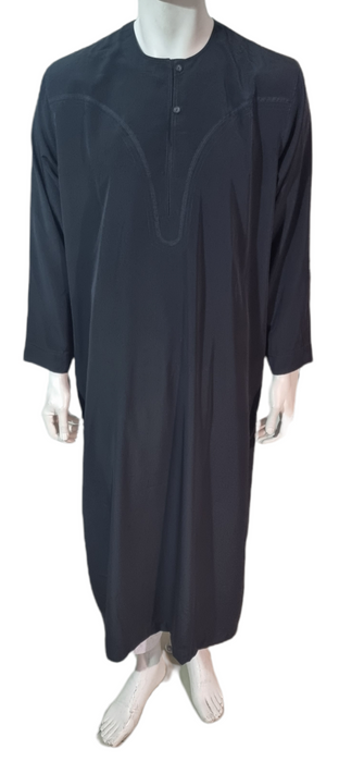 Ikaf Omani Thoub Black (Non Tassel)