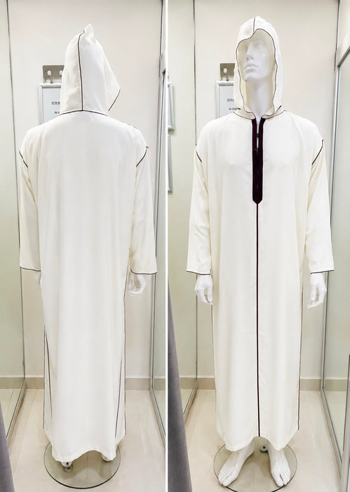 SL - Moroccan Hooded Cream/Maroon