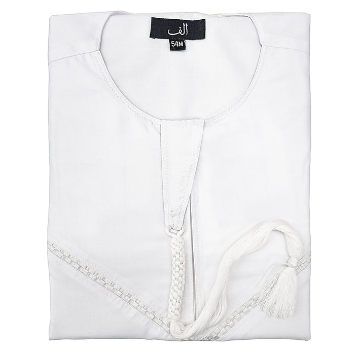 Alif V Thoub Men with Tassel - White