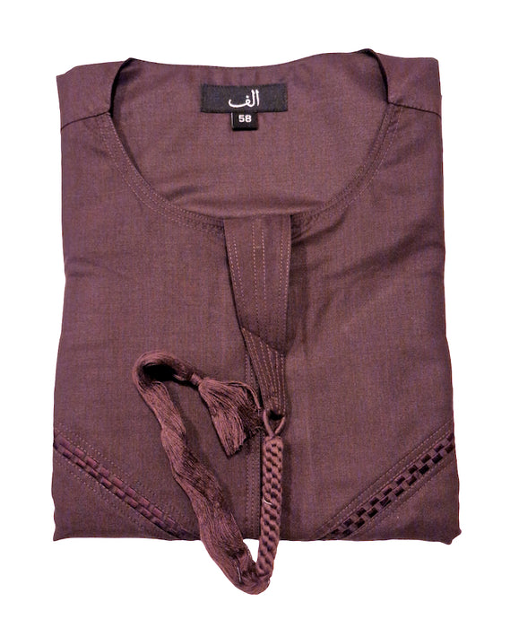 Alif V Thoub Men with Tassel - Plum