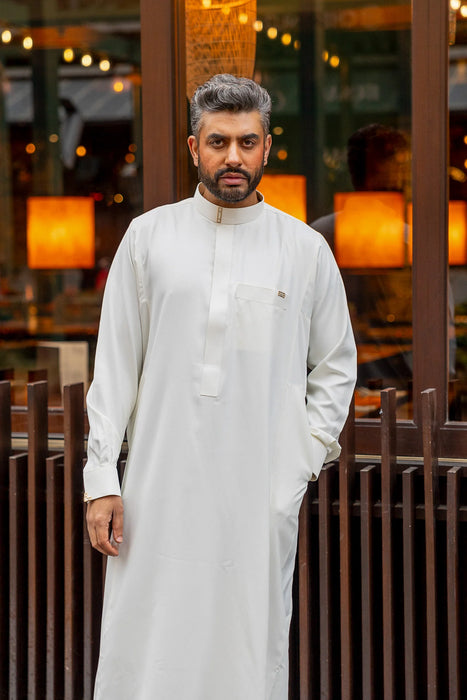 Elegant Diamante Jubba - Cream