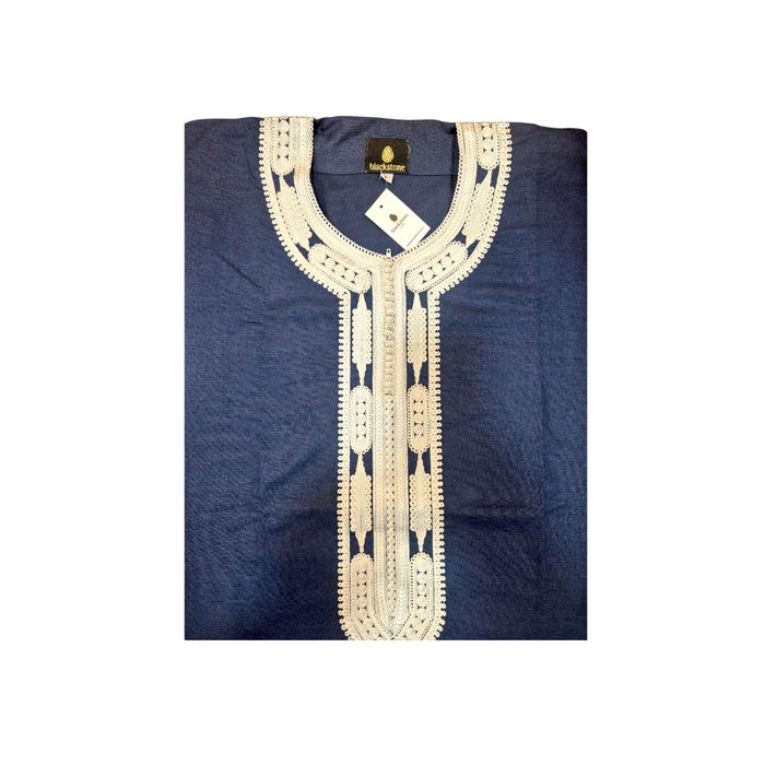 Premium Moroccan Long Sleeve Jubbah Navy/White