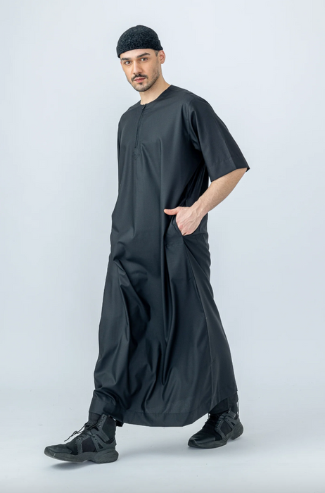 Half Sleeve Thobe - Black