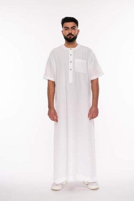 Al Noor - Half Sleeve White Thoub