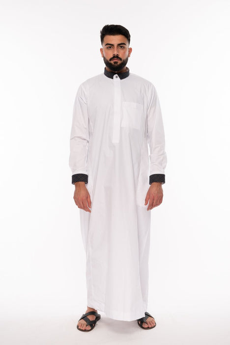 Al Noor - Tweed Collar Cuff White