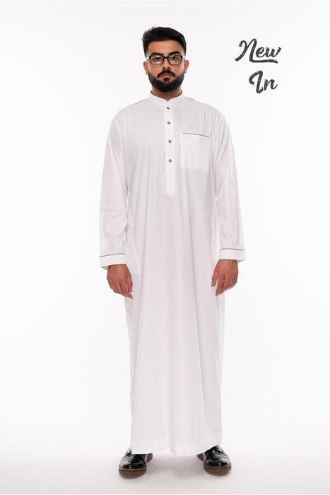 White Greek Print Jubbah