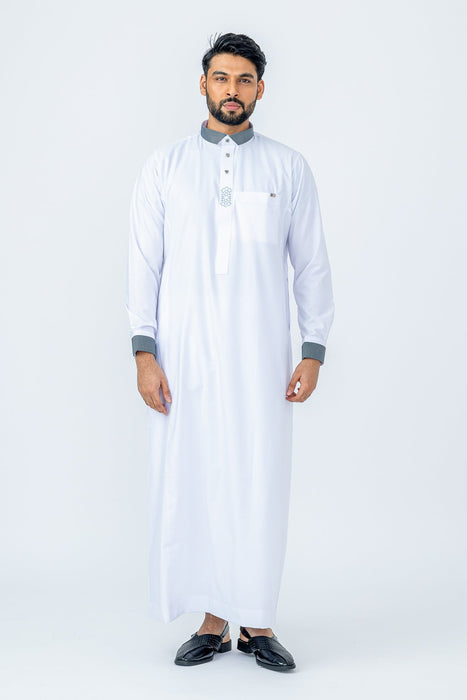 Al Noor R23 Tweed Textured White/Silver