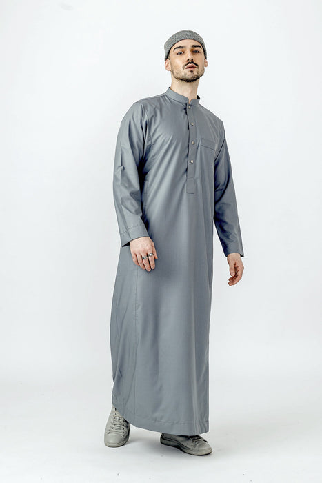 Al Noor Classic Square Button Dark Grey