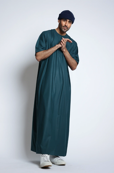 Half Sleeve Thobe - Teal