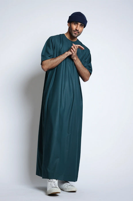 Half Sleeve Thobe - Teal