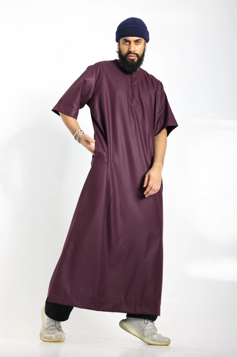 Al Noor R26 Half Sleeve Jubba - Plumb
