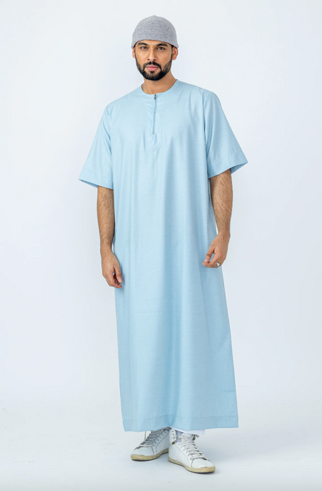 Al Noor R26 Half Sleeve Jubba - Light Blue