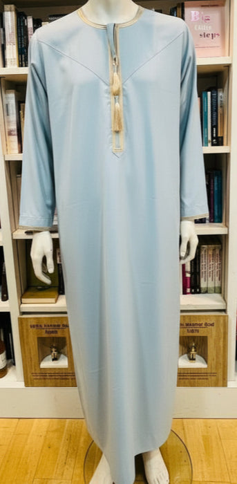 Alif Elegant Omani Men - Ice Blue/Gold