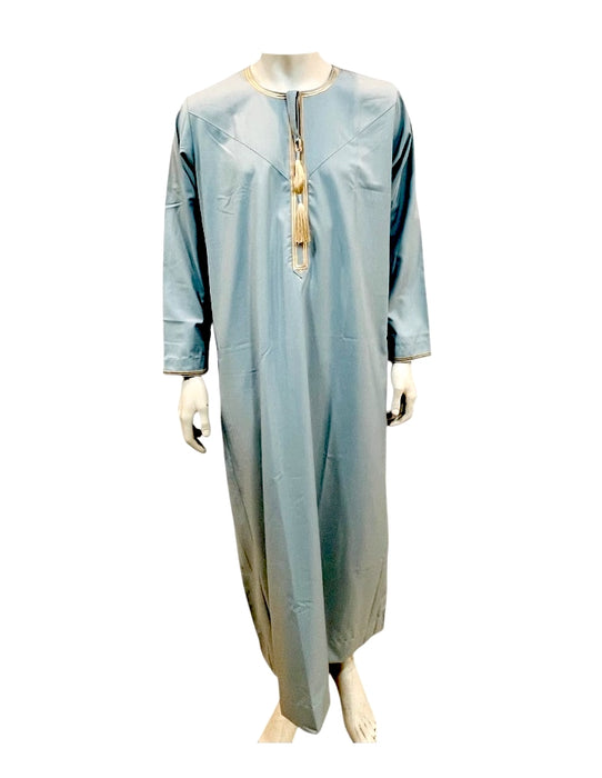 Alif Elegant Omani Men - Ice Blue/Gold