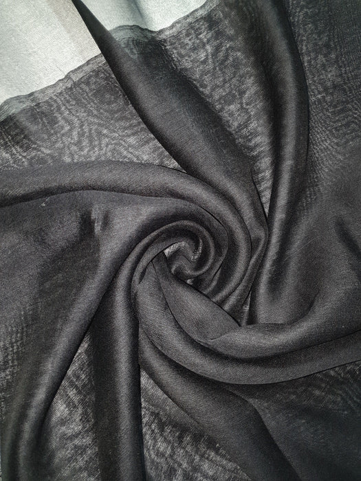 Silk Tassle scarf Black (Black Border)