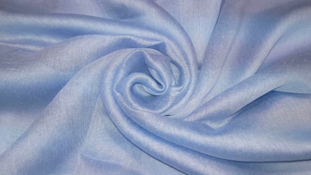 Silk Tassle scarf Sky Blue - Sky Blue Border