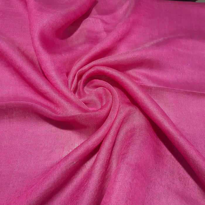 Silk Tassle scarf Fuchsia - Pink Border
